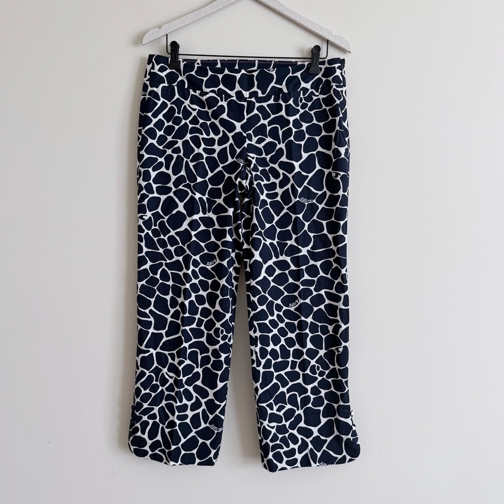 Lilly Pulitzer Palm Beach Fit Giraffe Print Pants Women’s 6 Blue White